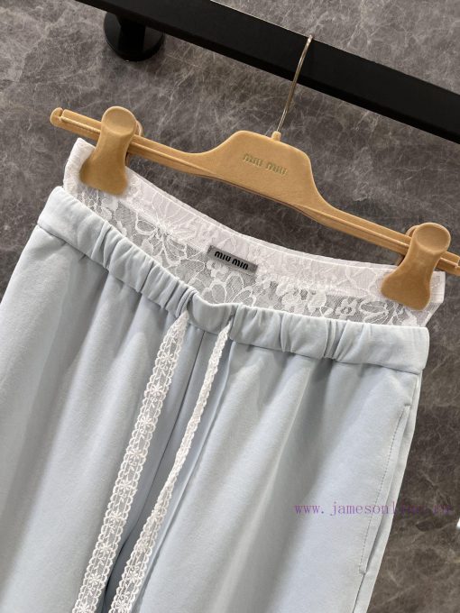 ZK60781 Miumi * 25Ss Spring/Summer New Drawstring Double Waist Style Casual Pants | Produced Re 3nka9jsc - Image 4