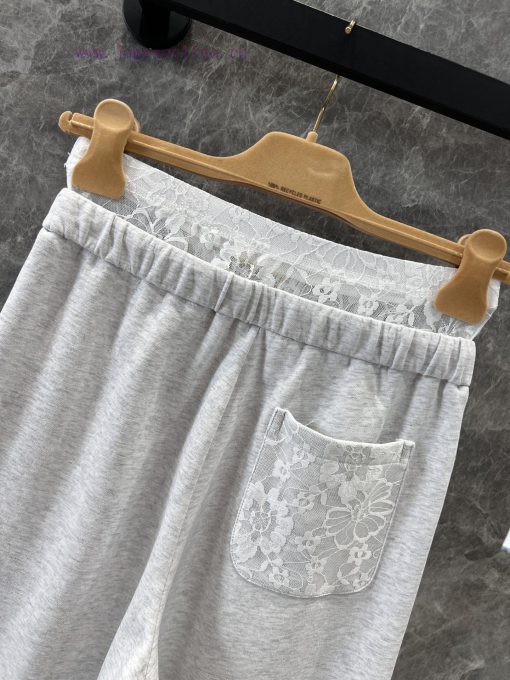 ZK60781 Miumi * 25Ss Spring/Summer New Drawstring Double Waist Style Casual Pants | Produced Re z83e8ka5 - Image 5