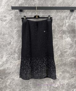 ZB60785 Chanel 25Ss Early Spring New Heavy Industry Bead Knitted Cardigan+Hundred Fold Half Ski kw6rysy3