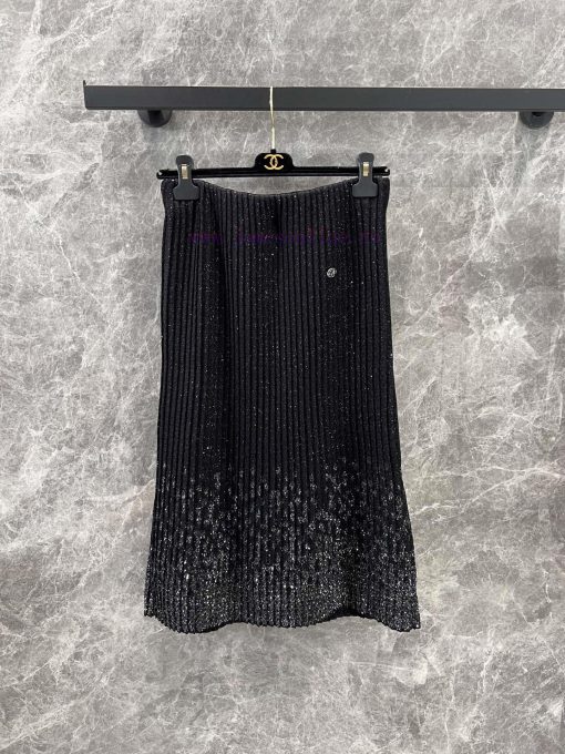 ZB60785 Chanel 25Ss Early Spring New Heavy Industry Bead Knitted Cardigan+Hundred Fold Half Ski kw6rysy3 - Image 2