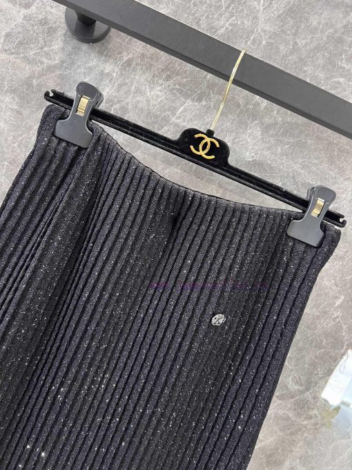 ZB60785 Chanel 25Ss Early Spring New Heavy Industry Bead Knitted Cardigan+Hundred Fold Half Ski kw6rysy3 - Image 4
