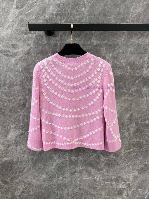 ZW60787 Chanel 25p Early Spring New Heavy Duty Pearl Chain Cashmere Cardigan | Developed And Pr u3oe3c5d - Image 3