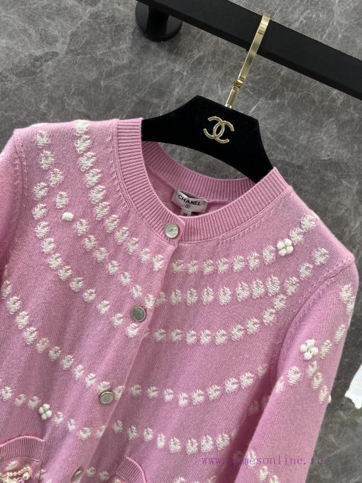 ZW60787 Chanel 25p Early Spring New Heavy Duty Pearl Chain Cashmere Cardigan | Developed And Pr u3oe3c5d - Image 4