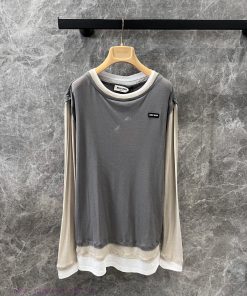 ZT60795 Miumi * 25Ss Spring/Summer New Collection Letter Logo Sticker Color Contrast Splicing F uiyqu3bx