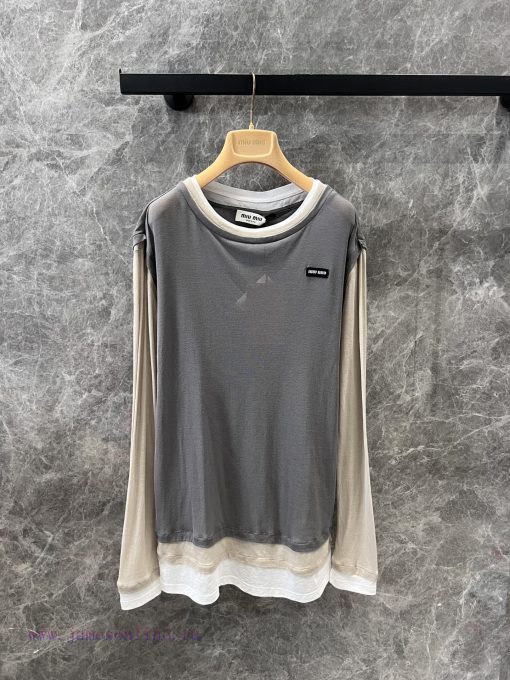ZT60795 Miumi * 25Ss Spring/Summer New Collection Letter Logo Sticker Color Contrast Splicing F uiyqu3bx