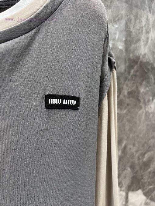 ZT60795 Miumi * 25Ss Spring/Summer New Collection Letter Logo Sticker Color Contrast Splicing F uiyqu3bx - Image 6
