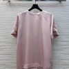25 Spring/Summer CT76702 Schiaparelli Versatile Buckle Decorative Satin T-shirt Customized Fabr w27bnngt