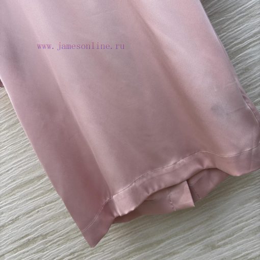 25 Spring/Summer CT76702 Schiaparelli Versatile Buckle Decorative Satin T-shirt Customized Fabr w27bnngt - Image 8