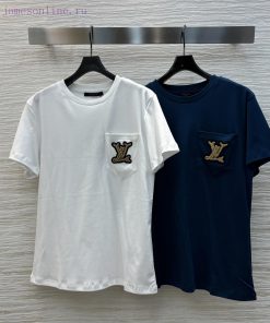 CT76709 Louis Vuitton 25 Early Spring New Collection Embroidered Solid Color Short Sleeve T-shi gwgcgi66