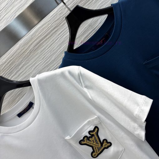 CT76709 Louis Vuitton 25 Early Spring New Collection Embroidered Solid Color Short Sleeve T-shi gwgcgi66 - Image 6