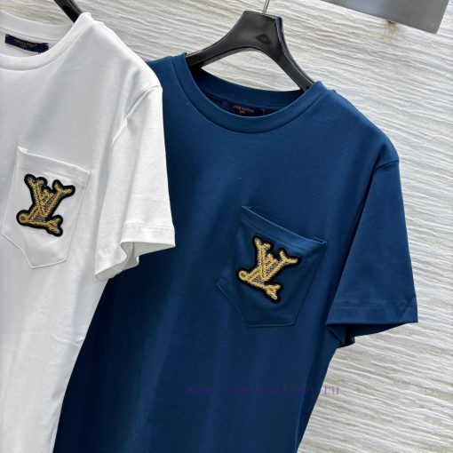 CT76709 Louis Vuitton 25 Early Spring New Collection Embroidered Solid Color Short Sleeve T-shi gwgcgi66 - Image 8