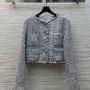 CW76712 Chanel 25 Early Spring New Collection Woven Round Neck Chanel Style Jacket With Pearl B m9jvmrsc