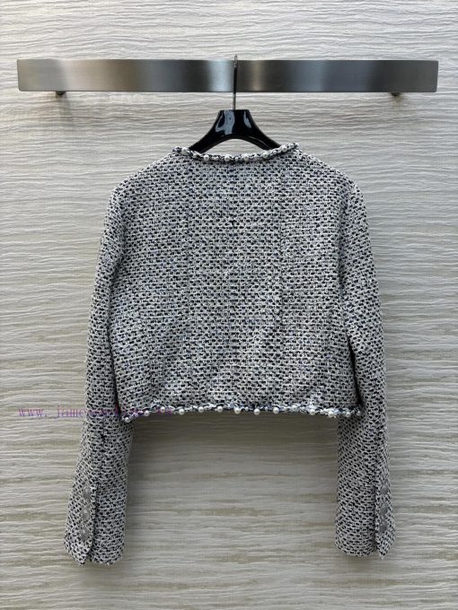 CW76712 Chanel 25 Early Spring New Collection Woven Round Neck Chanel Style Jacket With Pearl B m9jvmrsc - Image 9