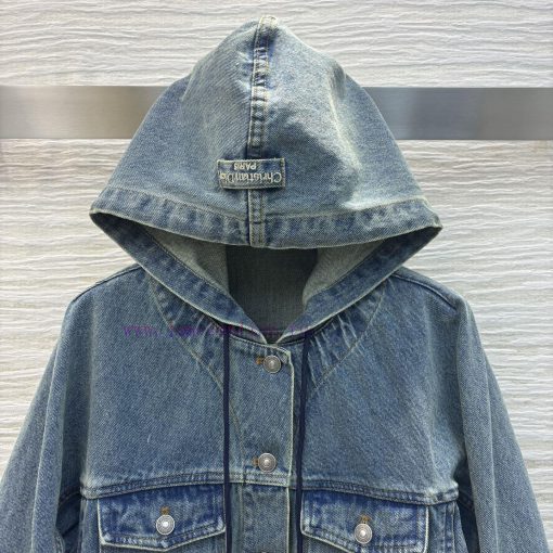 CW76715 Dior 25 Early Spring New Collection Retro Denim Series Hooded Loose Jacket Coat With Lo 99u73b3s - Image 3