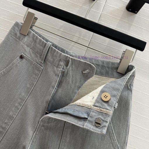 BK76720 Fen * 25 Spring/Summer New Product Haze Blue Washed Denim Pants With Multi Pocket Desig h8p8mneb - Image 5