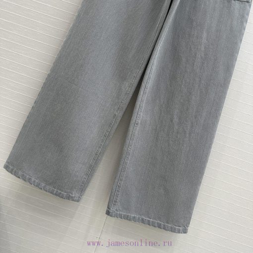 BK76720 Fen * 25 Spring/Summer New Product Haze Blue Washed Denim Pants With Multi Pocket Desig h8p8mneb - Image 7