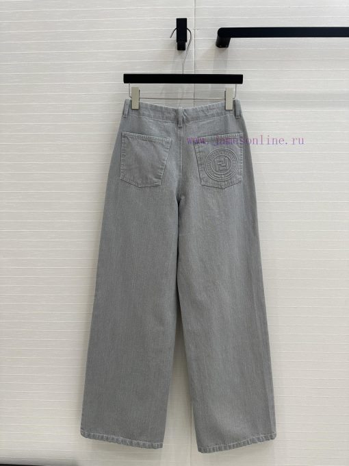 BK76720 Fen * 25 Spring/Summer New Product Haze Blue Washed Denim Pants With Multi Pocket Desig h8p8mneb - Image 9