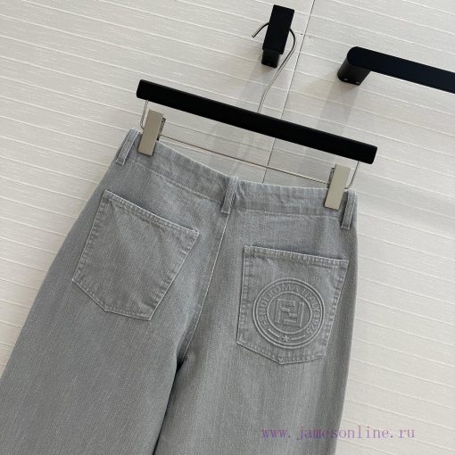 BK76720 Fen * 25 Spring/Summer New Product Haze Blue Washed Denim Pants With Multi Pocket Desig h8p8mneb - Image 10