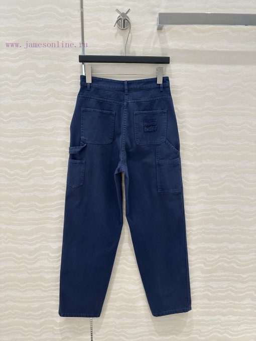 AK73955 Miu Miu Girls' Work Clothes Pocket Straight Leg Pants 25s Early Spring New Product Rasc 84ur9knh - Image 9