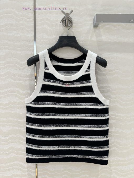 AT76726 Coco Chanel 25s Spring/Summer New Product: Woolen Circle Craft Flip Needle Stripe Knitt 8qlp6nv8
