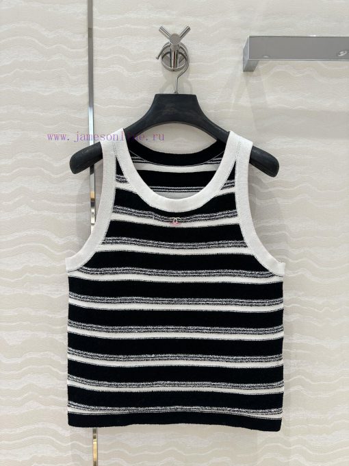 AT76726 Coco Chanel 25s Spring/Summer New Product: Woolen Circle Craft Flip Needle Stripe Knitt 8qlp6nv8 - Image 2