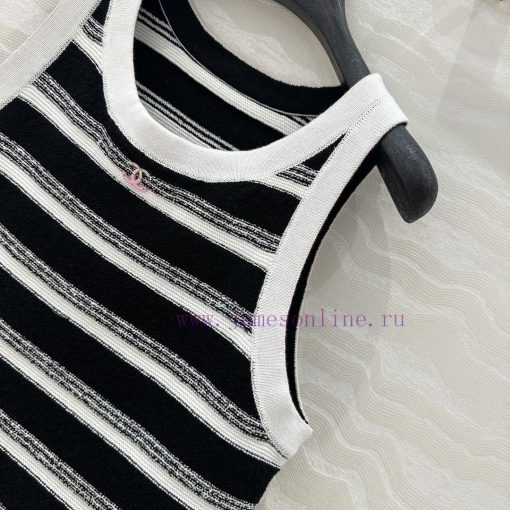 AT76726 Coco Chanel 25s Spring/Summer New Product: Woolen Circle Craft Flip Needle Stripe Knitt 8qlp6nv8 - Image 4