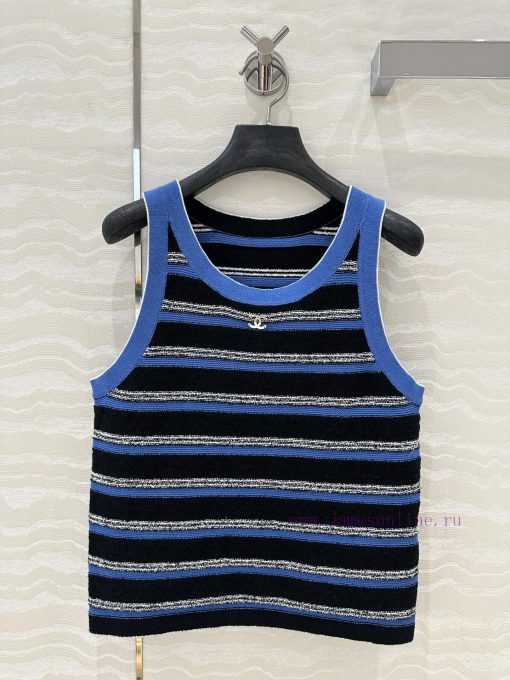 AT76726 Coco Chanel 25s Spring/Summer New Product: Woolen Circle Craft Flip Needle Stripe Knitt 6jel6wyi - Image 2