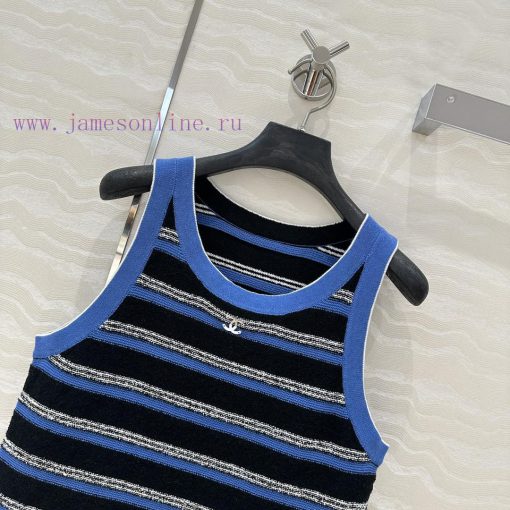AT76726 Coco Chanel 25s Spring/Summer New Product: Woolen Circle Craft Flip Needle Stripe Knitt 6jel6wyi - Image 3