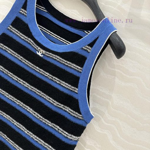 AT76726 Coco Chanel 25s Spring/Summer New Product: Woolen Circle Craft Flip Needle Stripe Knitt 6jel6wyi - Image 4