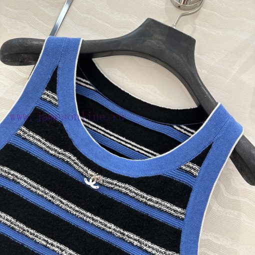 AT76726 Coco Chanel 25s Spring/Summer New Product: Woolen Circle Craft Flip Needle Stripe Knitt 6jel6wyi - Image 5