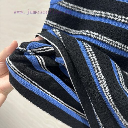 AT76726 Coco Chanel 25s Spring/Summer New Product: Woolen Circle Craft Flip Needle Stripe Knitt 6jel6wyi - Image 8