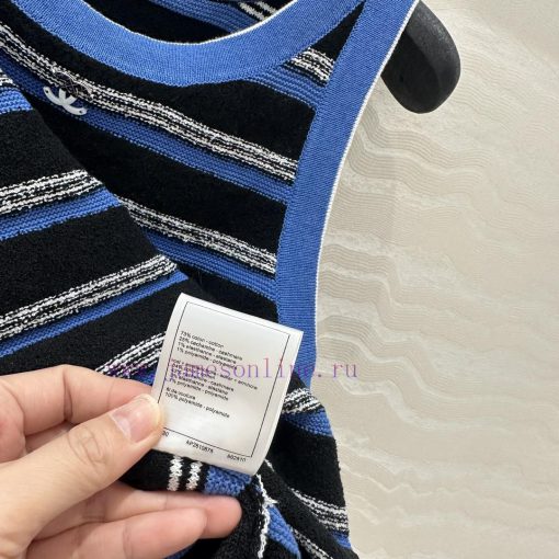 AT76726 Coco Chanel 25s Spring/Summer New Product: Woolen Circle Craft Flip Needle Stripe Knitt 6jel6wyi - Image 9