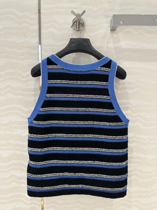 AT76726 Coco Chanel 25s Spring/Summer New Product: Woolen Circle Craft Flip Needle Stripe Knitt 6jel6wyi - Image 10