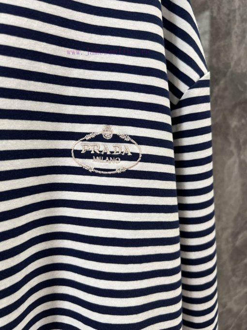 ZT60801 Prada 25SS Spring/Summer New Collection Color Contrasting Stripe Letter Embroidered Dra 8uj18atp - Image 6