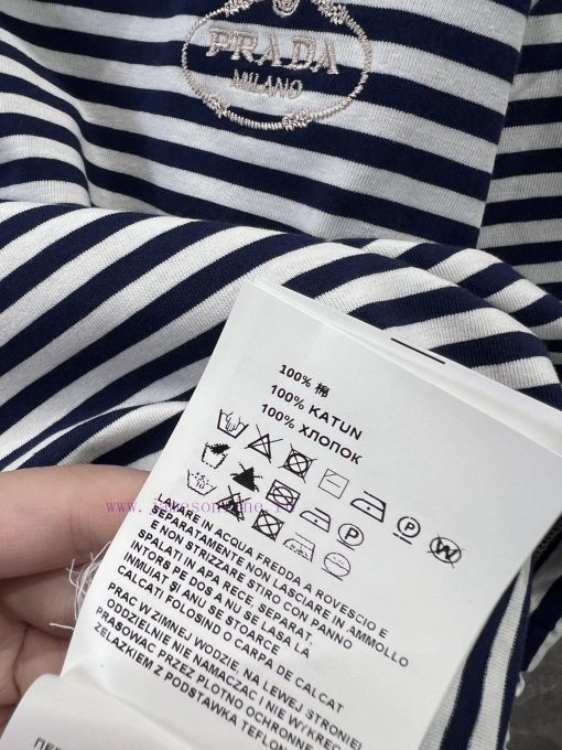 ZT60801 Prada 25SS Spring/Summer New Collection Color Contrasting Stripe Letter Embroidered Dra 8uj18atp - Image 10