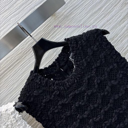 CL76733 Chanel 25 Spring/Summer Woven Crochet Hollow Out Sleeveless Vest Knitted Skirt The Uppe oo4yujw3 - Image 4