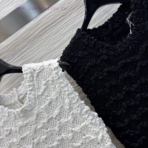 CL76733 Chanel 25 Spring/Summer Woven Crochet Hollow Out Sleeveless Vest Knitted Skirt The Uppe oo4yujw3 - Image 5