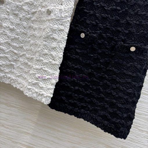 CL76733 Chanel 25 Spring/Summer Woven Crochet Hollow Out Sleeveless Vest Knitted Skirt The Uppe oo4yujw3 - Image 7