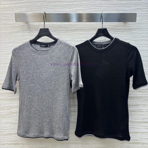 CT76736 Jin Chen Same Style Niche Design Elastic Slim Fit T-shirt With Micro Wrapping Design Th nxo3tbqn - Image 2