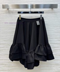 CB76738 Louis Vuitton 25 Spring/Summer New Collection Wave Ruffle Half Skirt Logo Leather Label fxfz9xhe