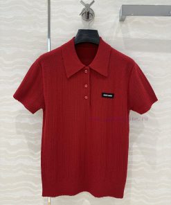 AT76318 Miu Miu Girls' Dress Up Fashionable Elite Youth Age Reducing Polo Collar Knitted Short 7s2awa1o