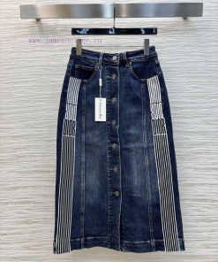 CB76773 Dior Universal Versatile Formula 25 New Products Double-sided Woven Denim Half Skirt Wi q8nwteft