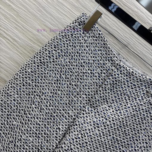 CK76782 Chanel 25 Years Early Spring And Summer V-weave Coarse Tweed Micro Flared Straight Leg zi8vb3ma - Image 4