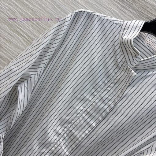 CW76786 Fendi 25 Spring/Summer Stand Up Striped Jacket With Logo Embroidery And Double Pocket D rlbtt5ct - Image 4