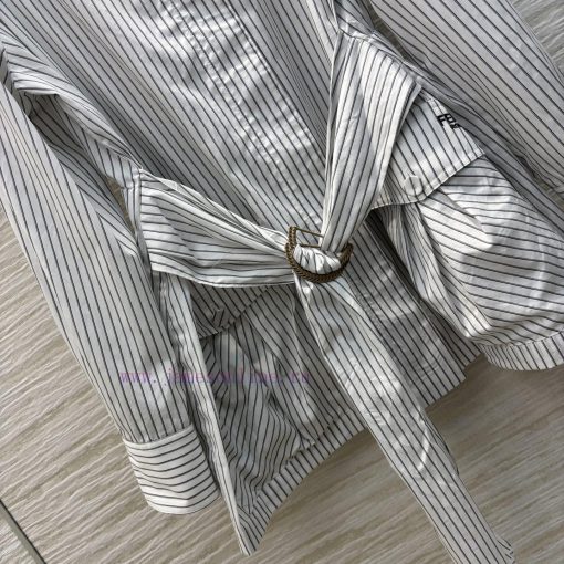 CW76786 Fendi 25 Spring/Summer Stand Up Striped Jacket With Logo Embroidery And Double Pocket D rlbtt5ct - Image 8