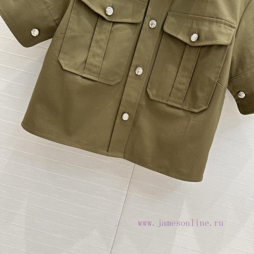 Highly Recommended BT76787 Mcq * 25 Spring/Summer New Product Retro Khaki Green Workwear Style at5hamz8 - Image 7