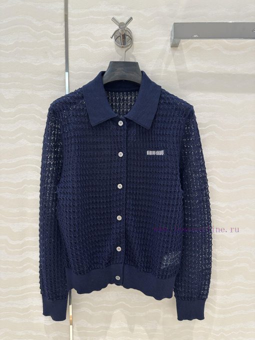 Hot Selling Recommendation: AW76317 Miu Miu Girl's Outfit Intellectual Split Hollow Polo Collar h7tetmxv