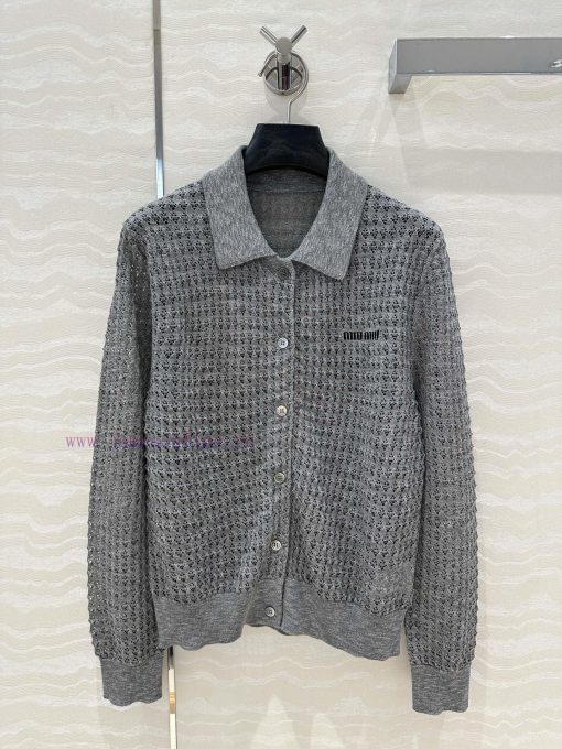Hot Selling Recommendation: AW76317 Miu Miu Girl's Outfit Intellectual Split Hollow Polo Collar dzllcg4x - Image 2