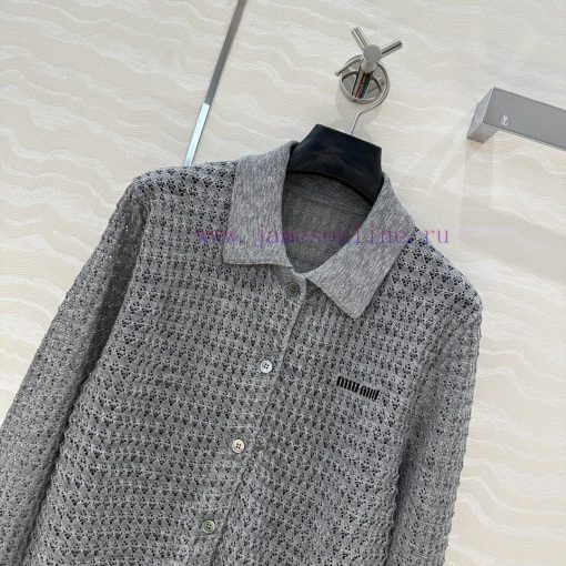 Hot Selling Recommendation: AW76317 Miu Miu Girl's Outfit Intellectual Split Hollow Polo Collar dzllcg4x - Image 3