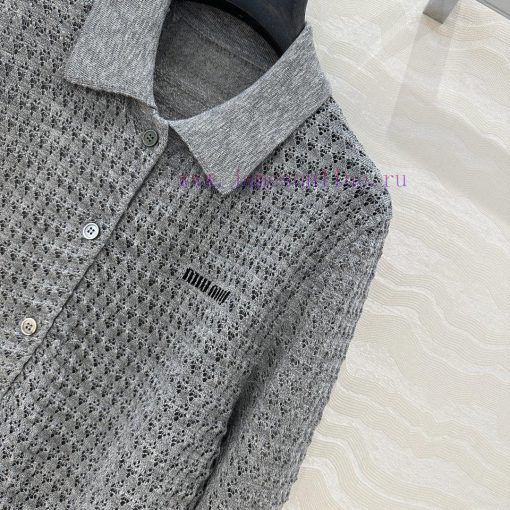 Hot Selling Recommendation: AW76317 Miu Miu Girl's Outfit Intellectual Split Hollow Polo Collar dzllcg4x - Image 6